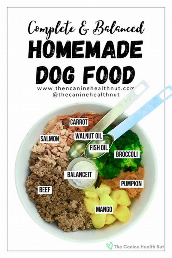 homemade dog food recipe chart